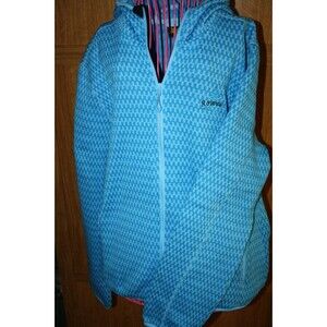 WOMEN'S LIGHT WEIGHT HOODED JACKET NWOT XL ZIP FRONT COAT LADIES BLUE